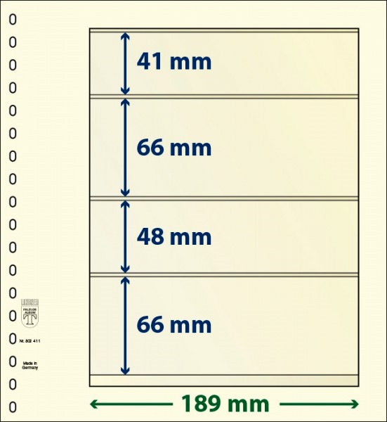 Листи LINDNER-T-BLANKO під клеммташе: 4 66, 48, 66, 41 мм