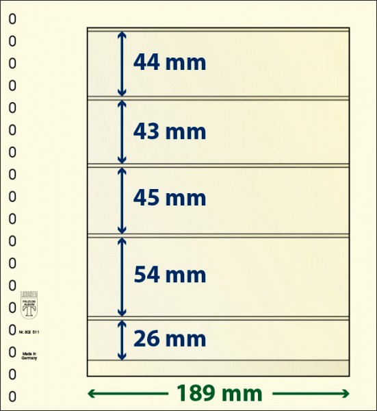 Листи LINDNER-T-BLANKO під клеммташе: 5 26, 54, 45, 43, 44 мм