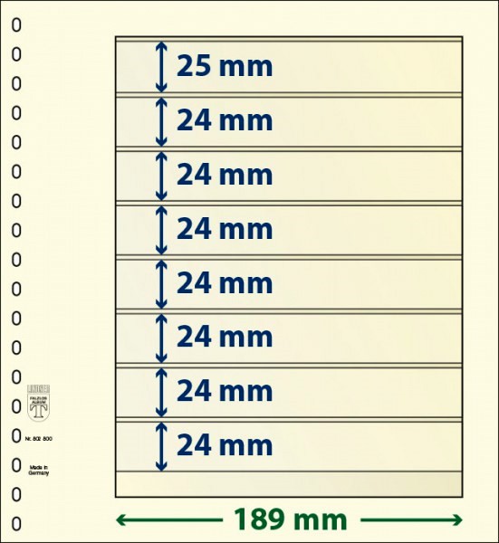 Листи LINDNER-T-BLANKO під клеммташе: 8 24, 24, 24, 24, 24, 24, 24, 25 мм