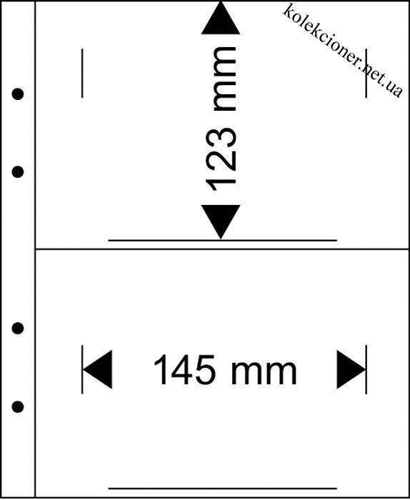 Листи ДЛЯ МОНЕТ MULTI COLLECT на 2 осередки (145 мм х 123 мм)
